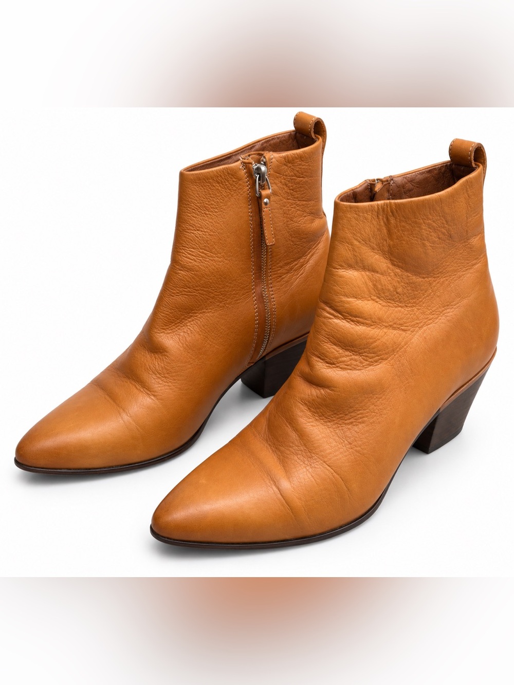 Ariat Two24 Ankle Boots Womens 9.5 B Tan Leather Pointed Toe Western Booties